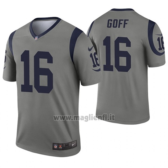 Maglia NFL Legend Los Angeles Rams 16 Jared Goff Inverted Grigio